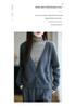 Women's 100% Wool V-Neck Cardigan Sweater - Solid Color, Long Sleeve, Short Jacket for Autumn/Winter