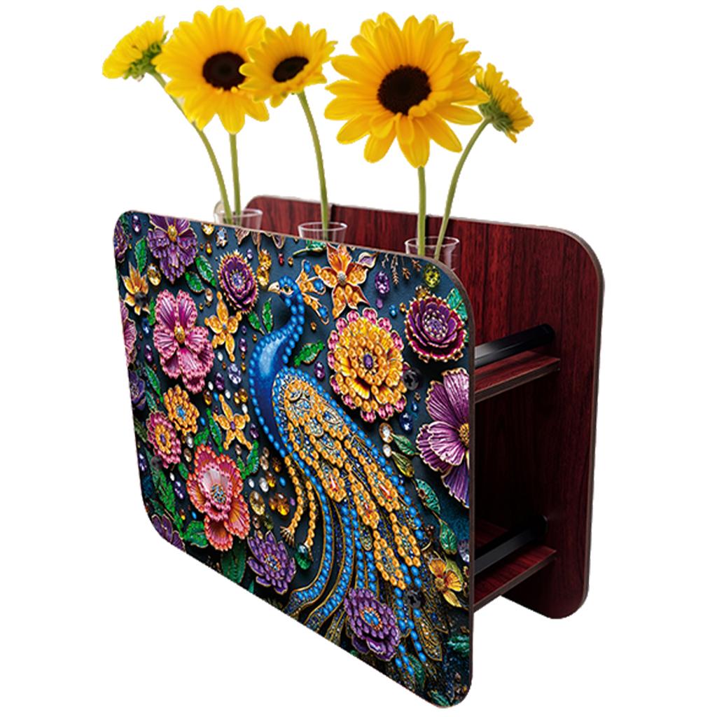 DIY Diamond Painting Wooden Tube Vase Two-Sided Pattern 5D DIY Vase Diamond Painting Kit for Adults Gift Idea Home Office Decor