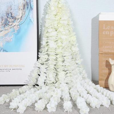10 Pcs Artificial Flowers Garland 100cm Silk Flowers Fake Wisteria Hanging Flowers Garlands Vine for Party Wedding Garden Decoration