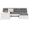 5 Piece Garden Sofa Set White Solid Pine Wood