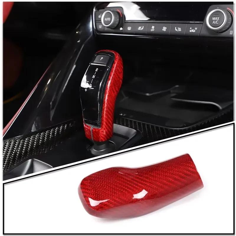 

Real Carbon Fiber For Toyota GR Supra A90 2019-2025 Car Shift Head Protective Cover Decorative Sticker Car Interior Accessories