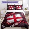 Set Biancheria da Letto Stampata Calcio Inghilterra 3 Pezzi Copriletto Traspirante Accogliente come Regalo per la Casa Nuova o per le Feste