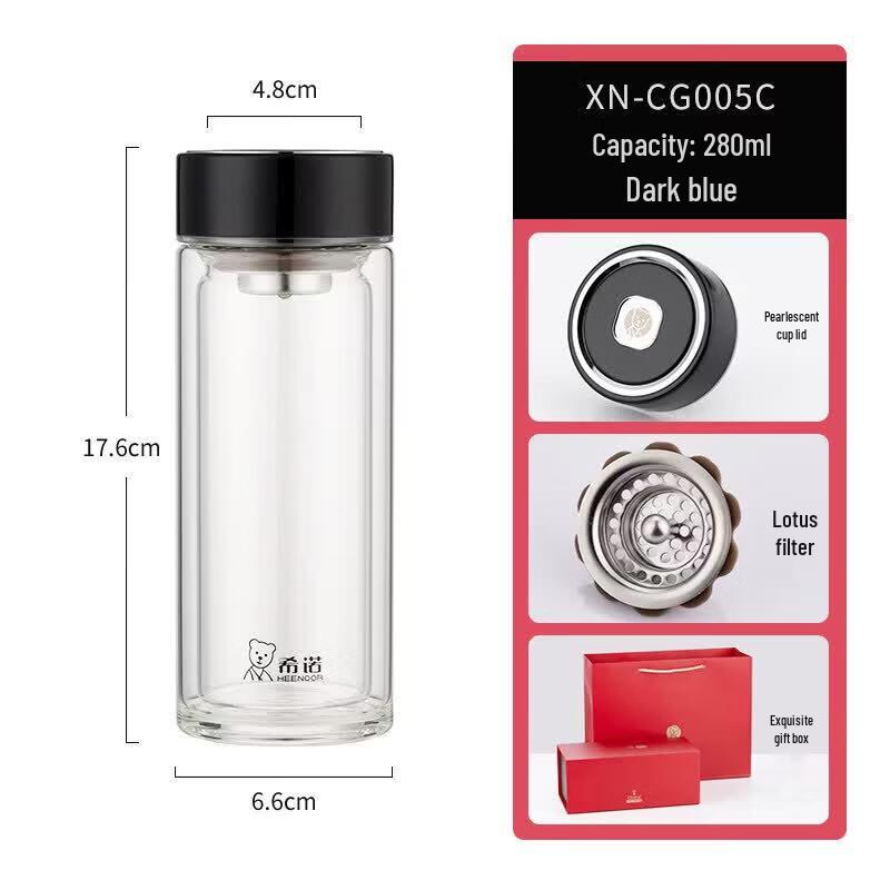 Heenoor Double Wall Glass Tumbler