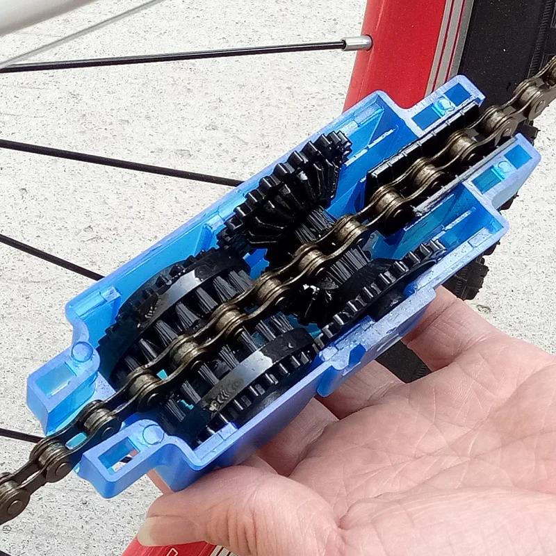 Bike Chain Cleaner and Lubrication Kit Portable Scrubber Wash Tool for Cycling Maintenance Bicycle Chain Maintenance
