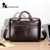 LAOSHIZI Men's Briefcase Male  Genuine Leather Messenger Bag Documents Bag Crossbody Bag