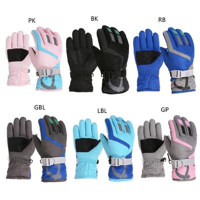 Anti Slip Snow Gloves Adjustable Wrist Strap Gloves Warm Mittens Outdoor Skiing Gloves Skating Essential for 3-16T Kids
