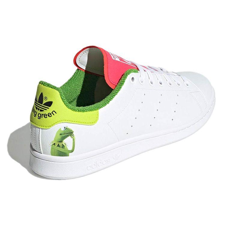 The Muppets X Adidas Stan Smith Kermit the Frog - Pink Tongue Unisex Sneakers White Cloud-White Pantone GZ3098