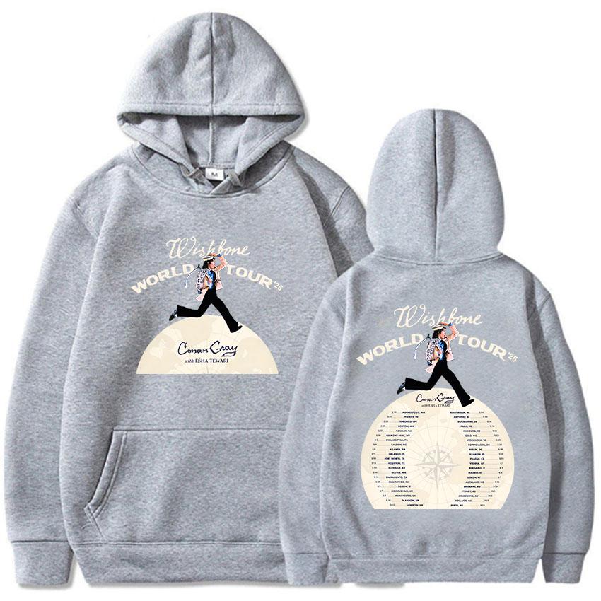 CONAN GRAY Wishbone World Tour 2026 Hoodies Fleece Winter Loose Hooded Sweatshirts Men Women Clothing Graphic Top