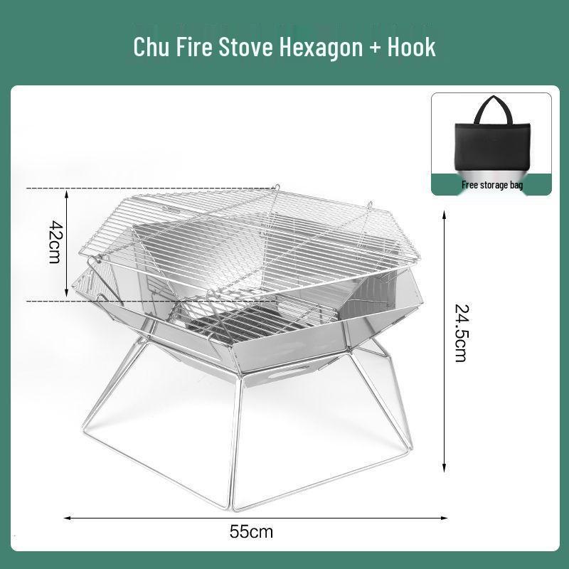 Portable Folding Fire Pit & Grill for Camping and Home Heating