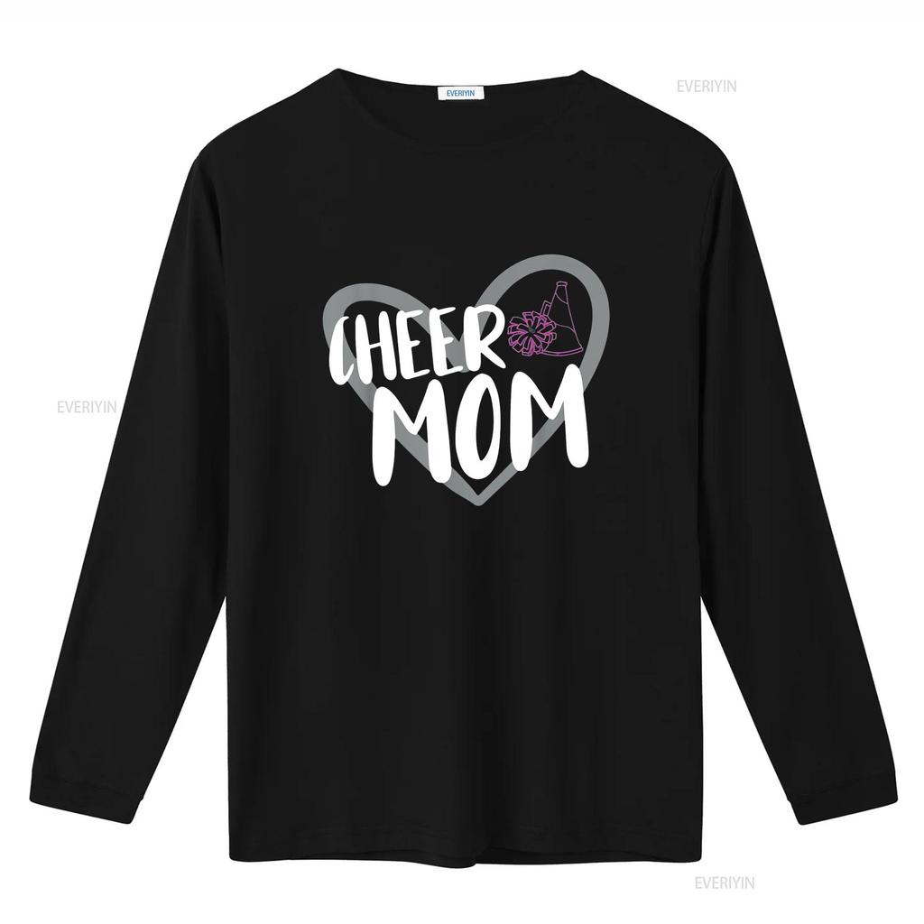 Funny Cheer Mom Heart Cheerleading Cheerleader T Shirt vintage Washed Top For Everyday Wear streetwear Casual designer clothes
