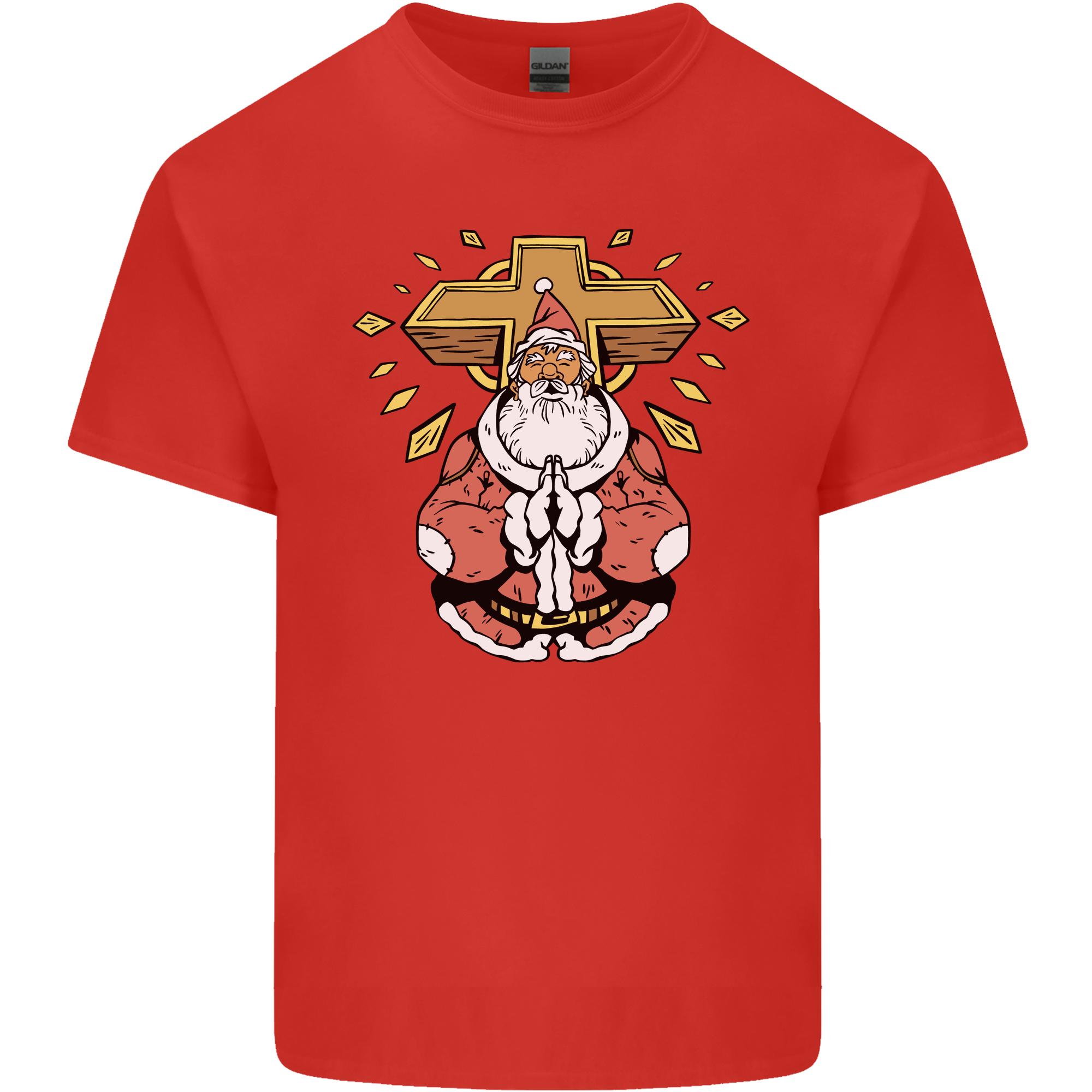 Christmas Praying Santa Christian Christianity God Unisexs Light Cotton TShirt S