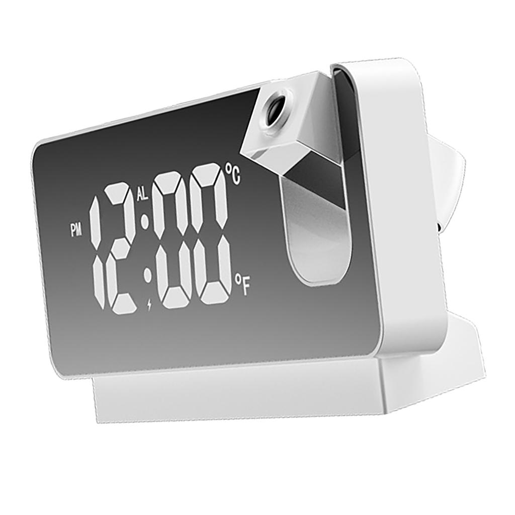 Projection Alarm Clock Large Display Versatile Silent Luminous Design USB Bedside Digital Projection Alarm Clock for Home Bedroom