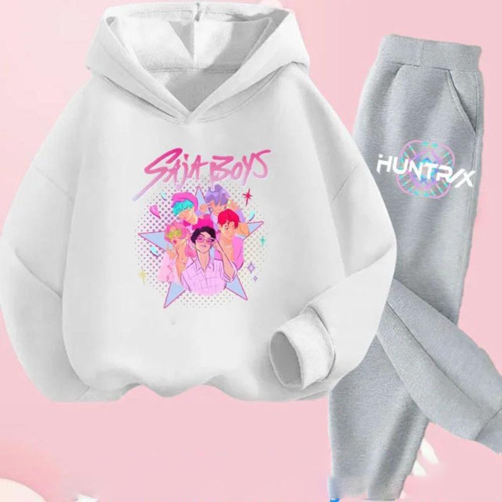 KPop Demon Hunters Printed Children's Clothing Y2K Hoodies+Pants Sports Sets KPop Demon Hunters Korean  Hoody Suit