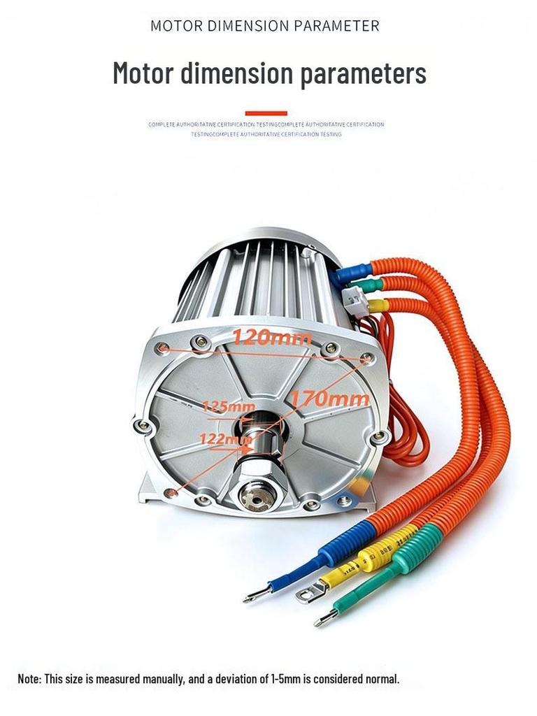 Reinkupfer 2200W Hochleistungs-Elektrodreiradmotor: 60V/72V DC Bürstenlos mit Basis