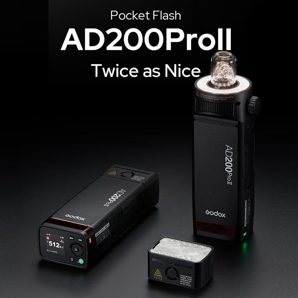 Authorized Dealer Japanese Instruction GODOX AD200 Pro II AD200Pro II Flash Strobe Sync with X3 LED Modeling Second Recycle Group Indicator [Godox &