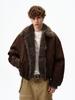 Men's Winter Retro Cotton Jacket with Fur Collar - Thick, Warm, Short, Versatile, Golden Eagle Design.