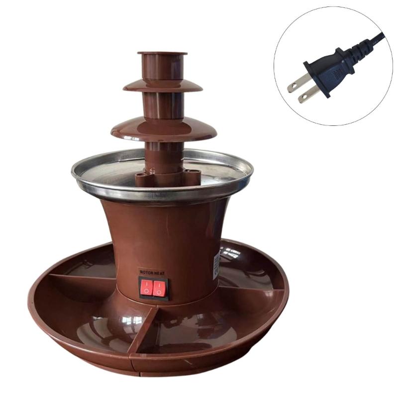 Multipurpose Chocolate Fountain Maker 3 Layer Electric Chocolate Fondue Fountain for Candy Melting And Cheese Dipping