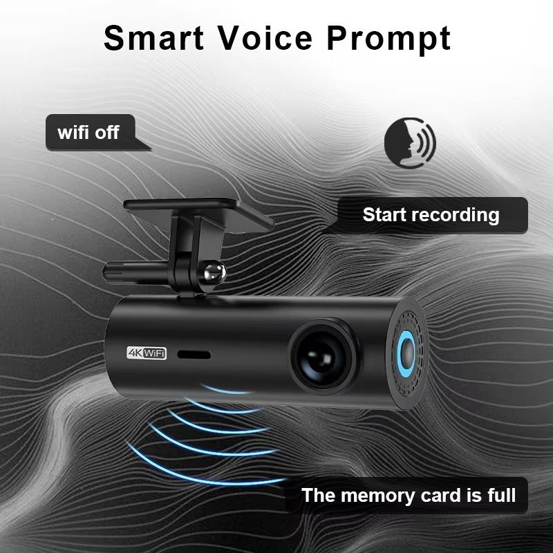 4K WIFI Mini Dash Cam Auto DVR Vorne und Hinten Video Recorder mit Nachtsicht 24H Parkplatz Kamera Monitor Black Box Auto Zubehör