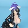 10CM Anime Overlord Albedo Figure Sit Leather Clothes Dress Up Leisure Time Ver Model Toy Doll Action Figure Desktop Doll
