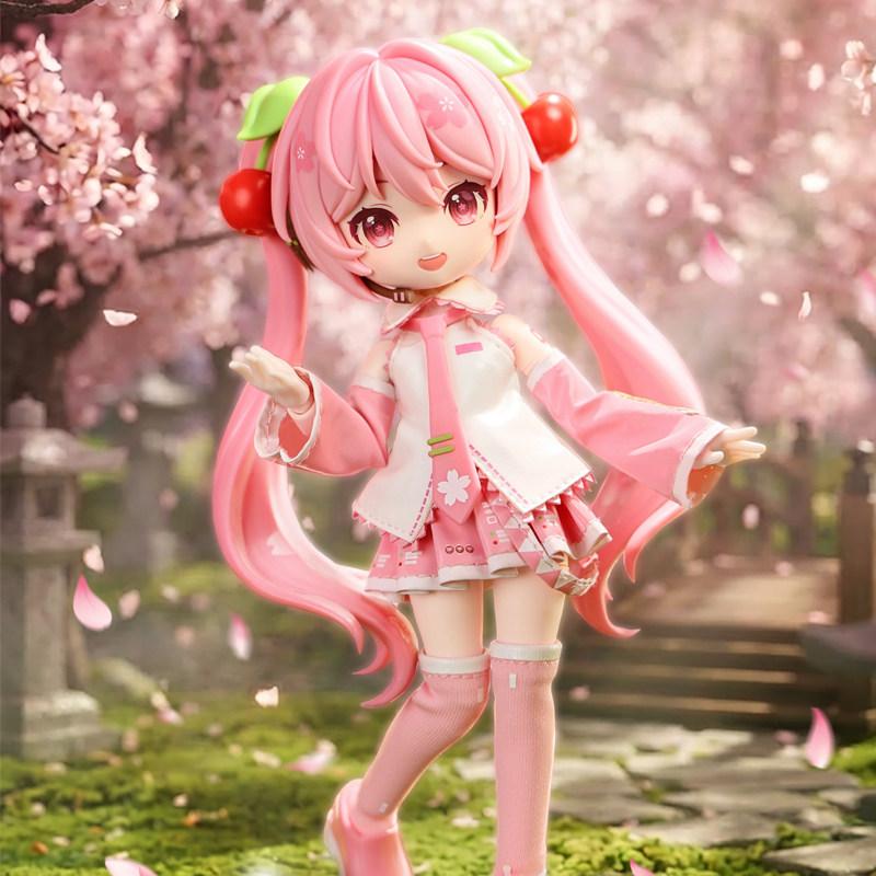 Hatsune Miku Sakura Miku Q version Miracle Edition Singer Action Figure Joint Mobility Assembly Toy Doll Gift
