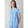 Ent Mixed Stripes Blue Shirt Trousers Pajama Set