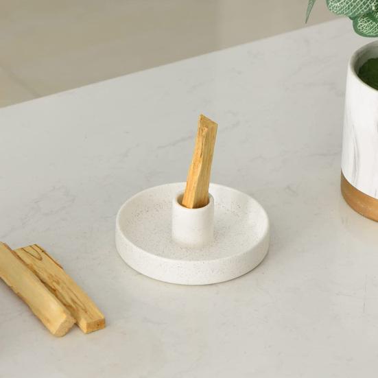 Portacandele Artistico in Ceramica Portaincenso Palo Santo Robusto Facile da Pulire Ben Fatto Portaincenso Portacandele