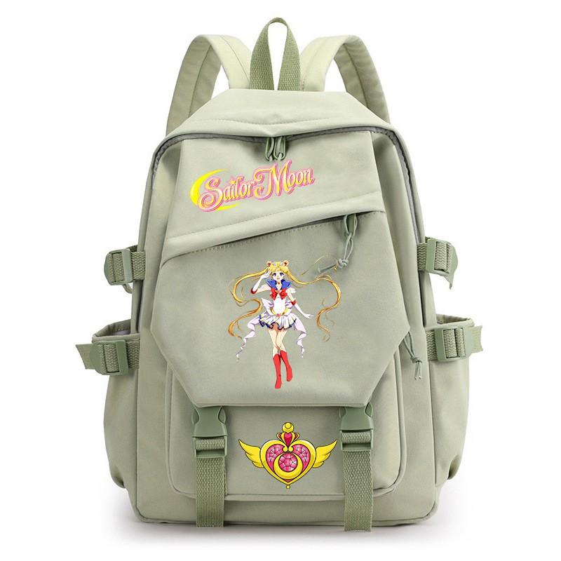 Zaino Stampa Anime Sailor Moon per Ragazzi Studenti Viaggio Leggero in Nylon Borsa Scolastica con Spallacci Imbottiti