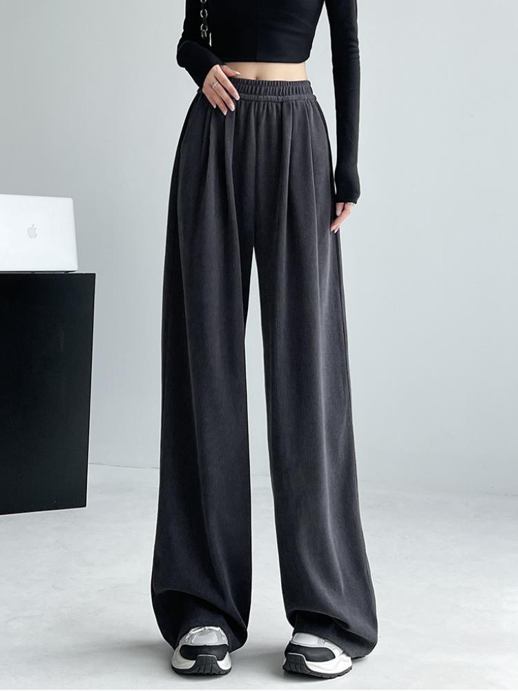 Kalhoty se širokými nohavicemi Dámské Podzim Zima Zesílené Volné Ležérní Rovné Kalhoty Y2K Dámské s Kapsami Mop Kalhoty Zeštíhlující Postavu