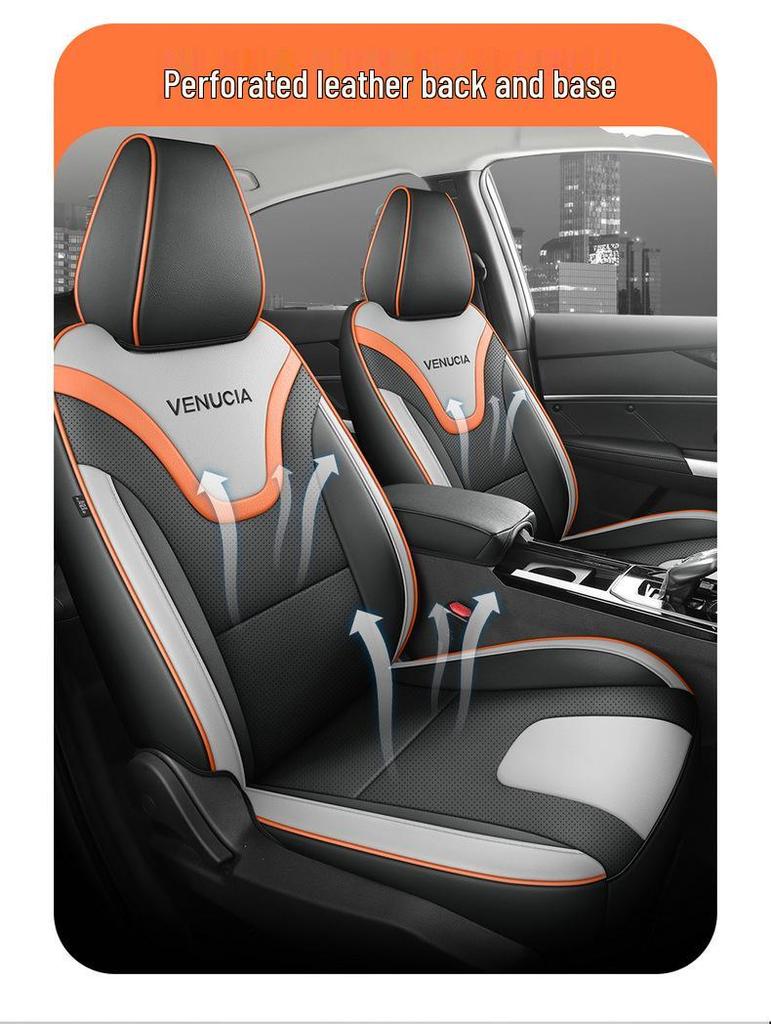 Venucia D60 Leather Car Seat Cover - Universal, All-Season, Full Cushion