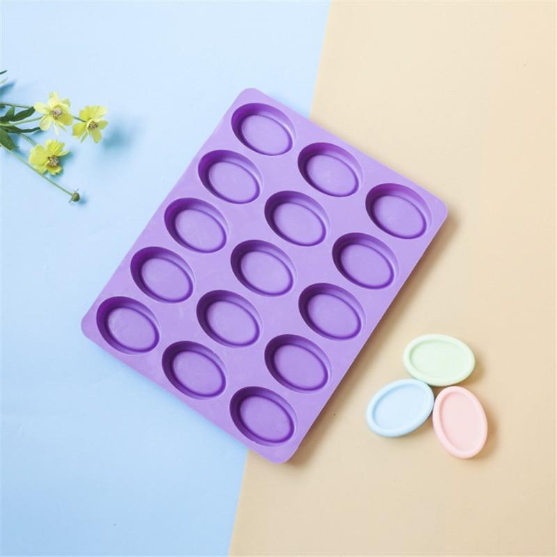 1pc Silicone Oval Soap Molds 15cups Handmade Candle Moulds Candy Pudding Baking Mold