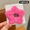 10Pcs Winter Plush Y2K Star Bb Hair Clips For Women Hairpins Cute Fluffy Side Bangs Clips  Headdress Hair Accessories