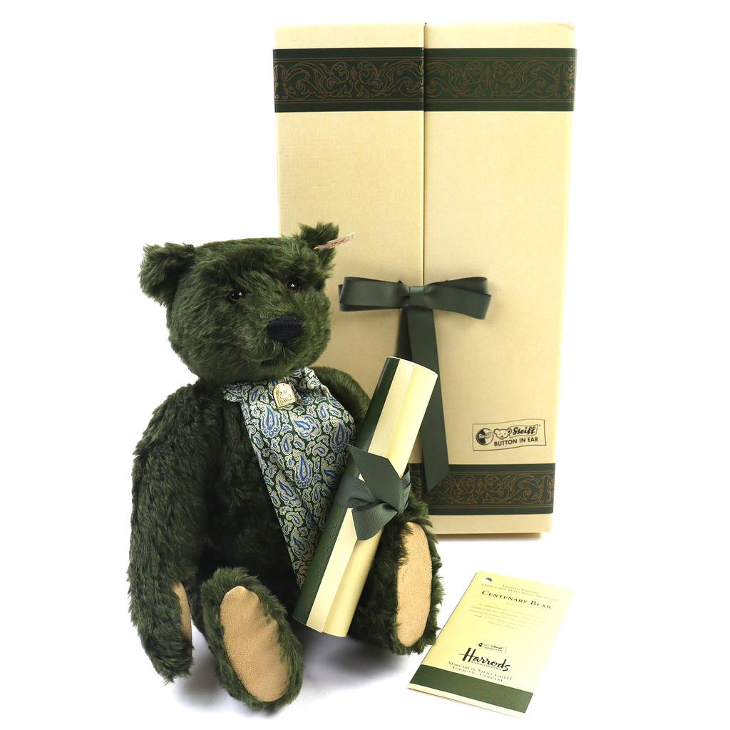 Excellent Steiff Harrods Centenary Bear Musical Bear with Music Box, LimitedEditionof 2000 Used