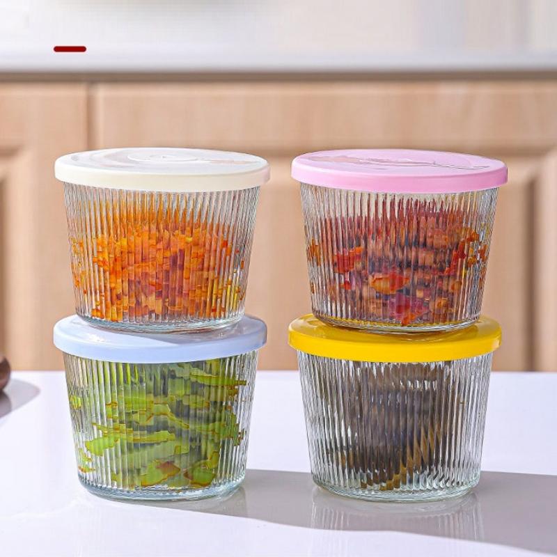 1/4Pcs 200Ml Glass Storage Jars Transparent Thicken Glass Storage Containers Multifunction Fresh-Keeping Mini Clear Jars Kitchen
