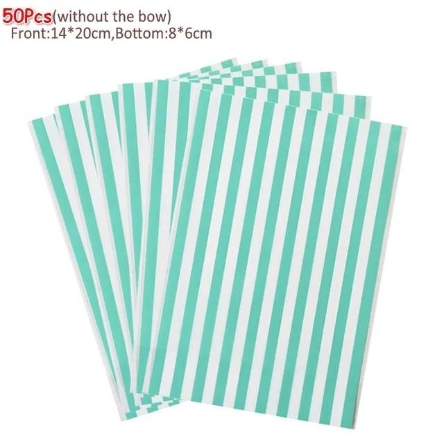 

50 шт./пакет Свадебные сувениры Милый бант Печенье Снек Выпечка Упаковка Подарочные пакеты Завязка Полоска Печенье Конфета 7.4x4.2x4cm зелёный