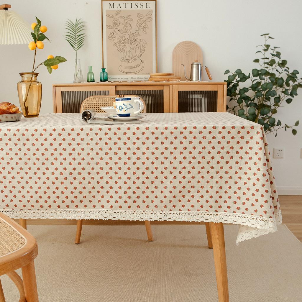 Rectangle Daisy Tablecloth with Tassel - Floral Tablecloth as Spring Decorations for The Home, Spring Summer Plaid Tablecloth for Holiday,Party Decor