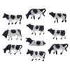 10Pcs Simulation Cattle Statues 1:87 Scale Tiny ABS Cow Models For Tabletop Bookshelf Display and Kids Room Decoration