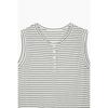 Benetton Half Button Stripe Sleeveless Bats94541