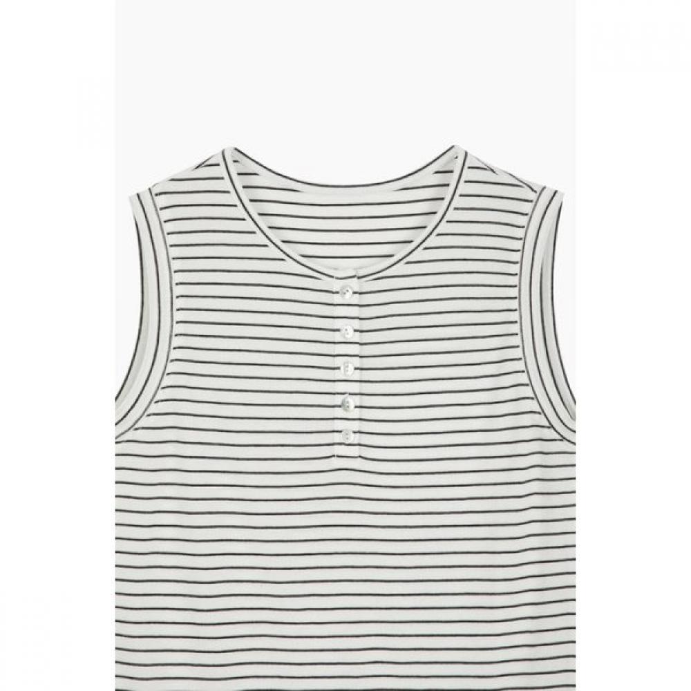 Benetton Half Button Stripe Sleeveless Bats94541
