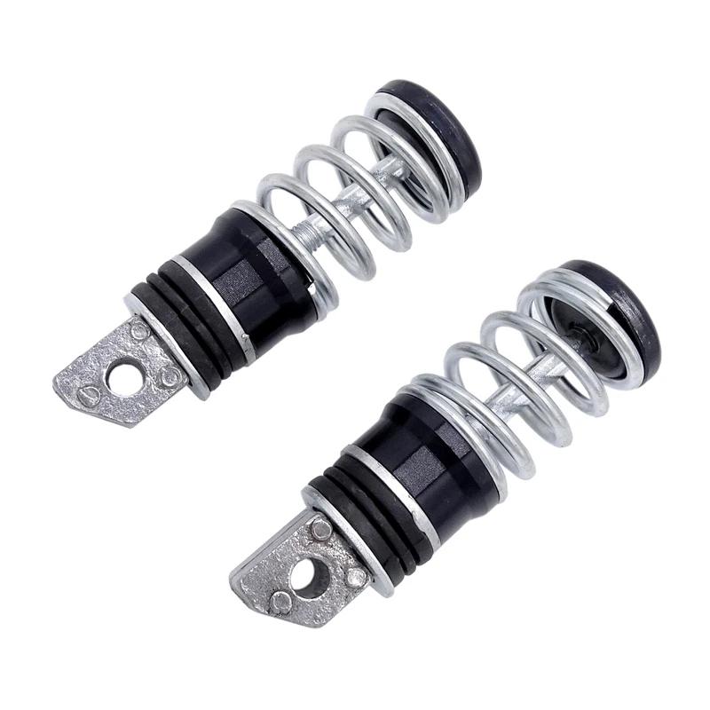 1 Pair Spring Foot Rest Motorcycle Front Footrests  Anti-Slip Foot Rest Scooter Foot Pegs for Yamaha Sukuzi Hond etc Moto Pedals