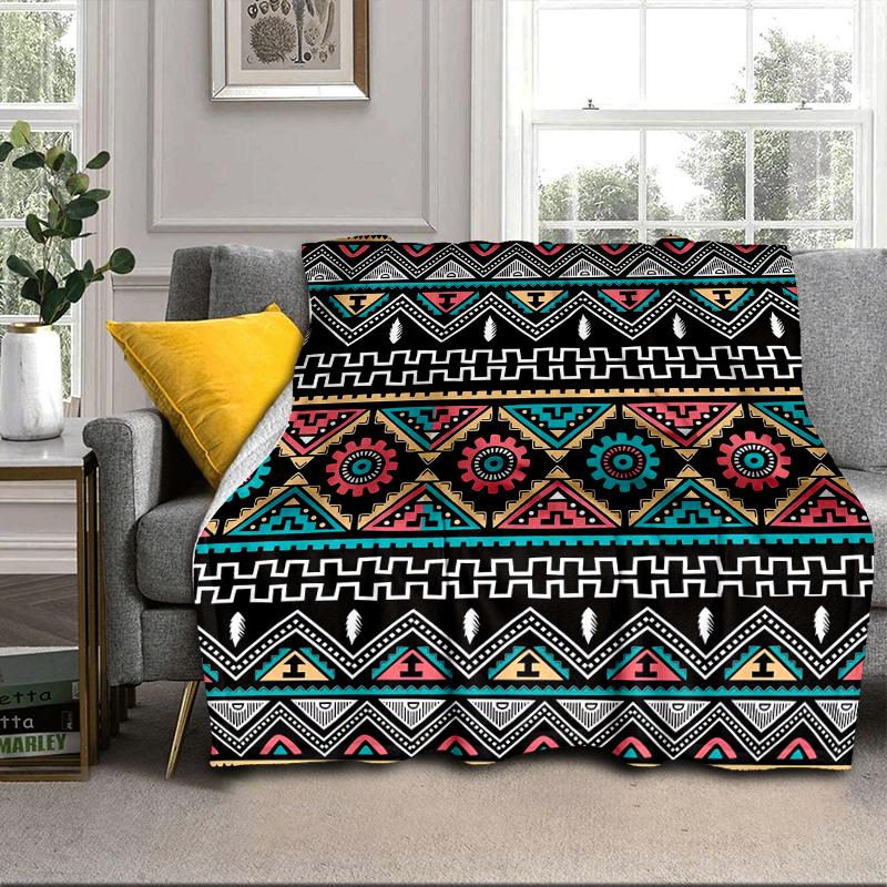 Coperta con motivo nativo americano Coperta in flanella per letto, divano, Campeggio, Escursionismo, Essenziali per picnic, regalo per la famiglia Regali per fan