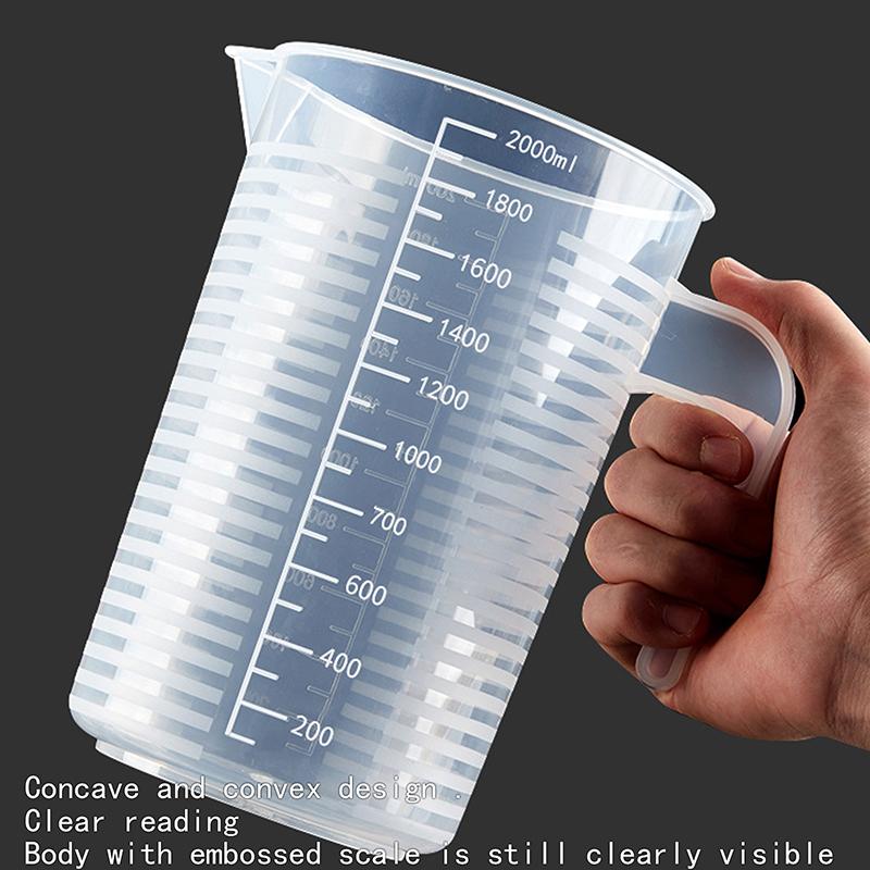 1PC 1000ML Non-stick Silicone Measuring Cup Food Grade Household Graduated Cups Kitchen Baking Measuring Tools High Volume