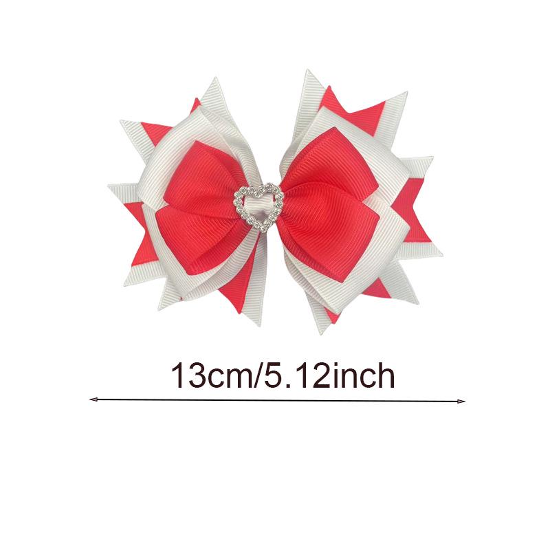 Valentine's Day Heart Bow Hair Clip - Handmade Children's Accessory