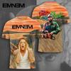 Round Neck 3D Rapper Eminem Printed T-shirts Casual Short Sleeved Men's T-shirts - Soft Medium Stretch Polyester Fabric Summer Relaxed Fit Clothing