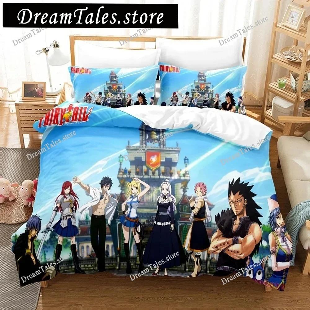 Fashion 3D Print Anime Bed Sheet Faity Tail Bedding Set Single Twin Full Queen King Size Bed Set Adult Edroom Duvet Cover Sets74