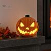 Battery-efficient Pumpkin Lamp Halloween Evil Lantern, Large LED Light Up Jack O Lantern Decor for Party Scene, Spooky Outdoor Indoor Decoration,