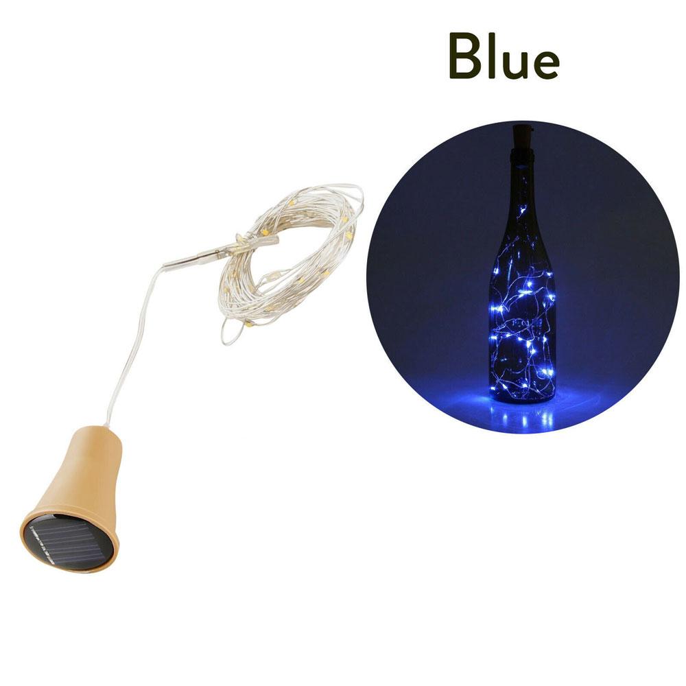 Solar Powered 10LED 20LED Wine Bottle Lights Cork Shape Fairy Lights Garland Christmas Light Copper Wire Home Room Decor Lamp