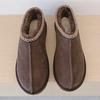 Winter Women Men Genuine Cow Leather Snow Boots New Design Lady Ultra Mini Fur Lined Warm Shoes Cotton Slippers Xmas Ankle Boots