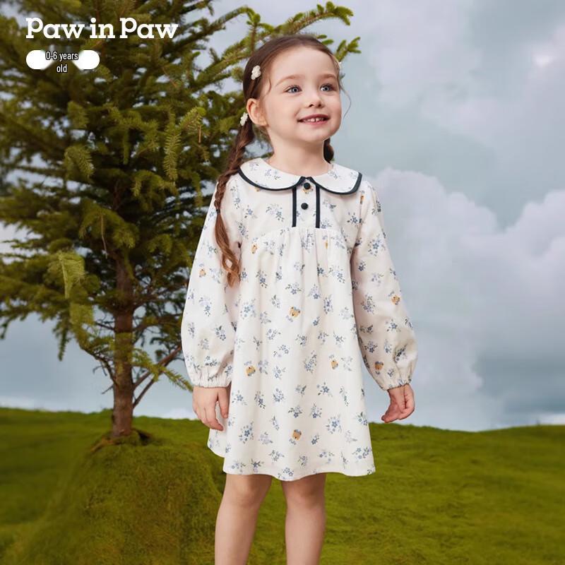 PawinPaw Baby Girl A-Line Floral Shirt Dress 100