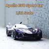 1/32 Apollo EVO Scale Alloy Sport Car Model Diecasts Vehicle Model with Light Sound Pull Back Car Toys for Child Birthday Gifts