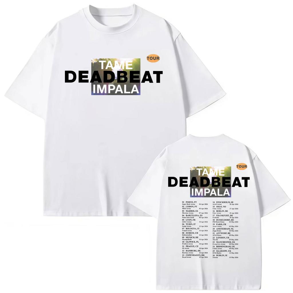 Tame Impala Tour Merch T-shirt Men Women Fashion Rock Short Sleeve T-shirts Men Women Summer Loose Cotton T Shirts